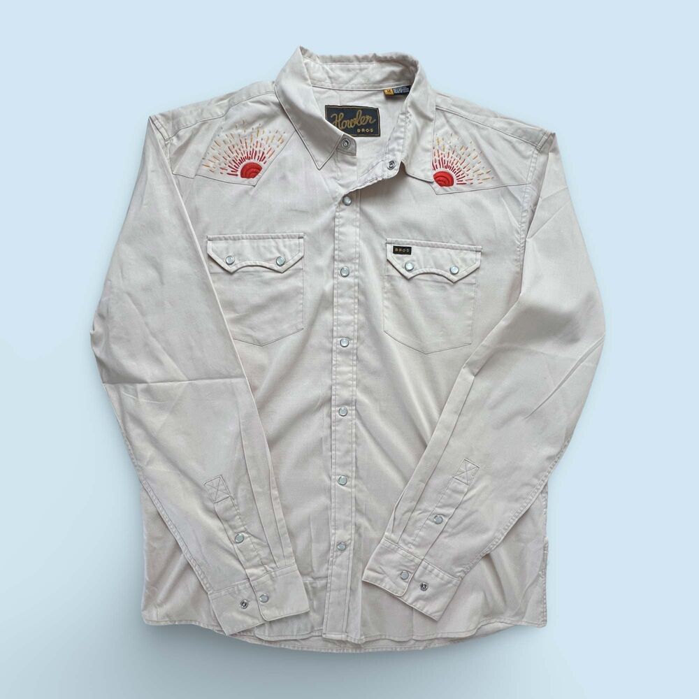 Howler Bros. Western Shirt Embroidered Suns Medium